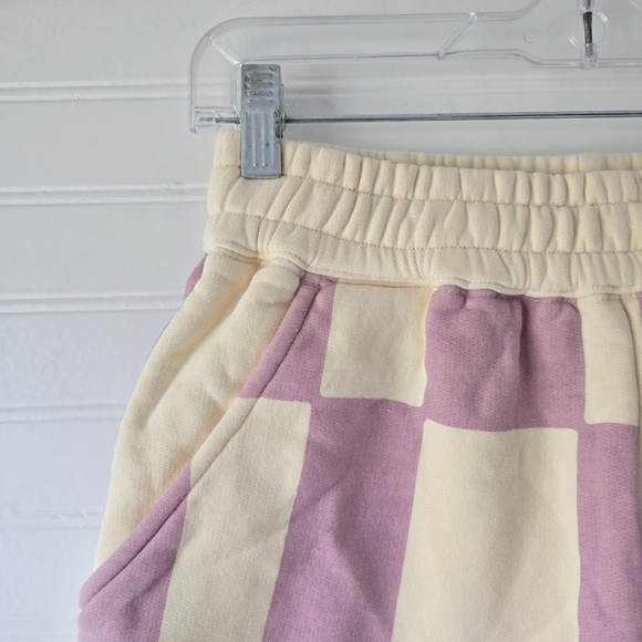 Krost x Barney's NY Checkered Shorts XS in Cherry Blossom Purple Cream - Picture 5 of 8